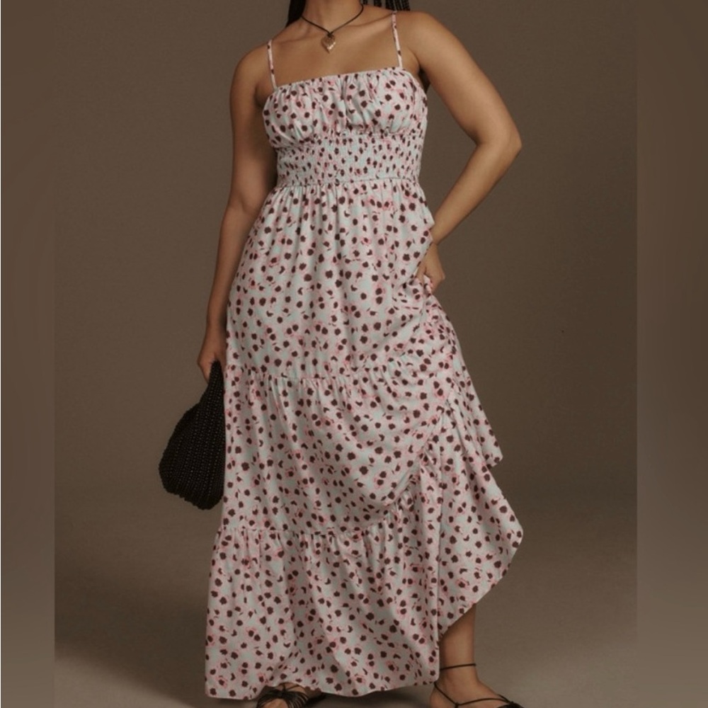 Anthropologie HUTCH SLEEVELESS SQUARE-NECK A-LINE MAXI DRESS